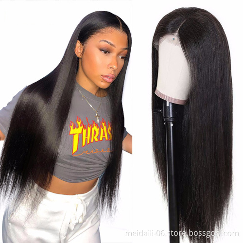 Human Hair Toupee Vendors Indian Hair Wig For Black Women cuticle aligned  Virgin Hair Lace Front Wigs